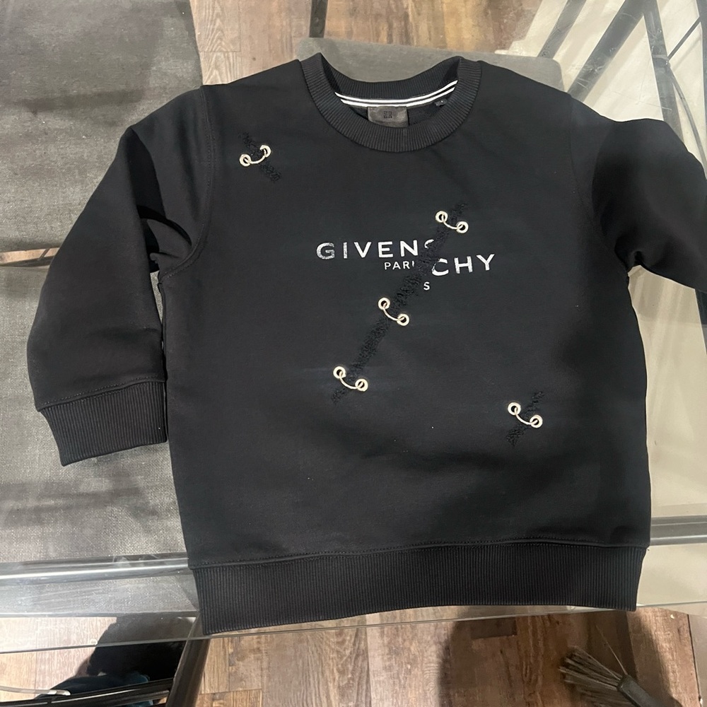 Kids Black Trompe-L'œil Ring Sweatshirt